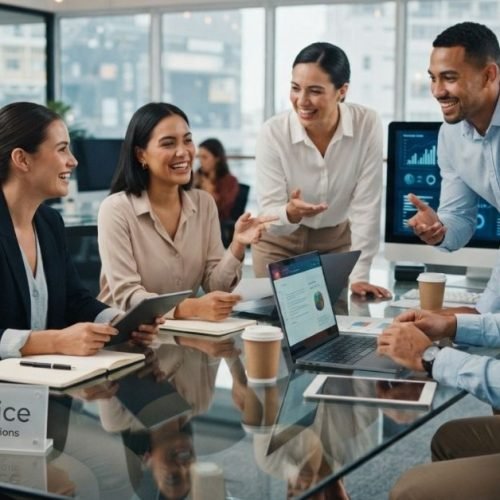 Employees having meeting regarding SIP adopted by US Companies